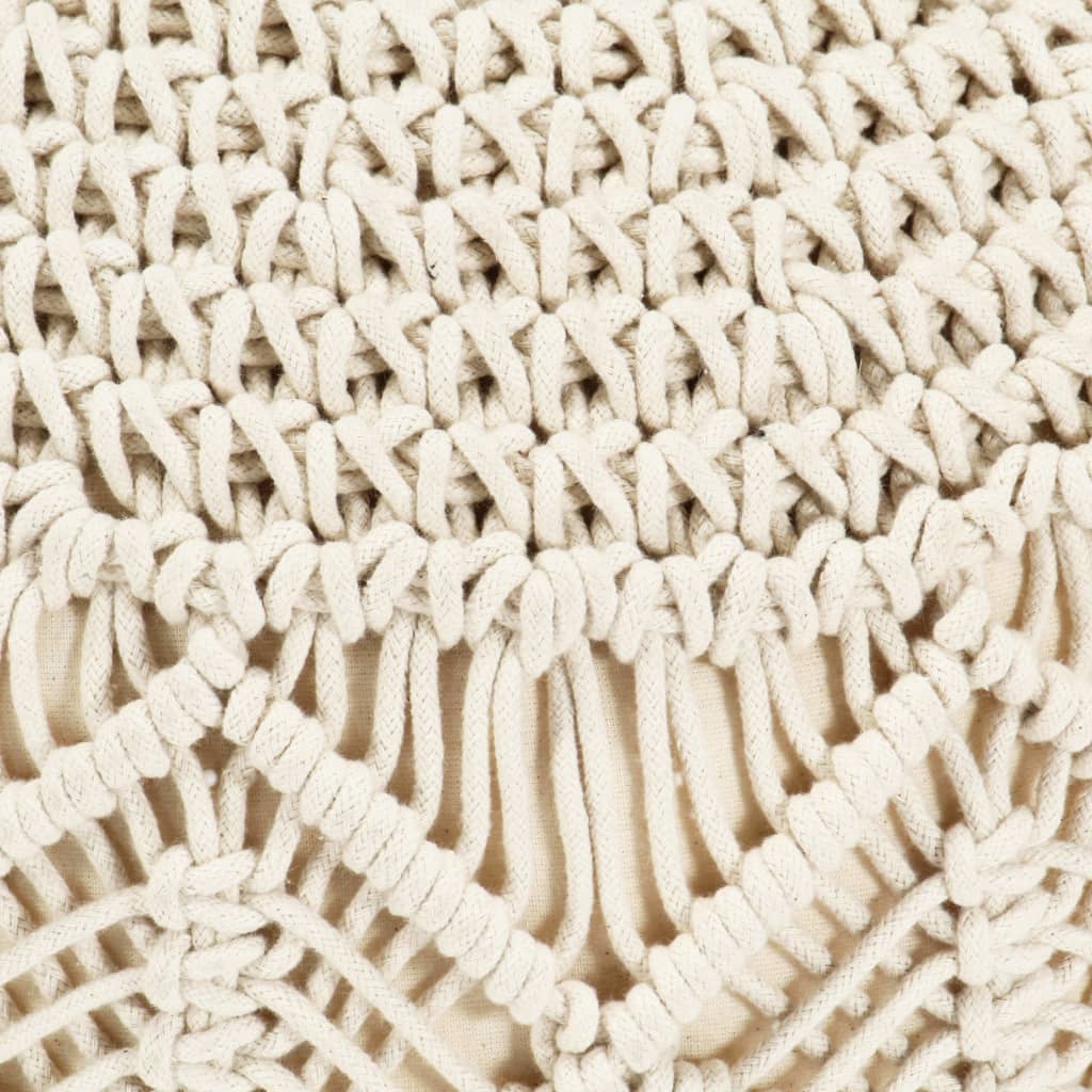 håndlavet macramépuf 45x30 cm bomuld