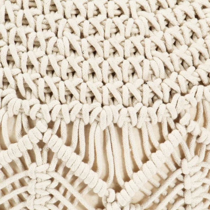 håndlavet macramépuf 45x30 cm bomuld