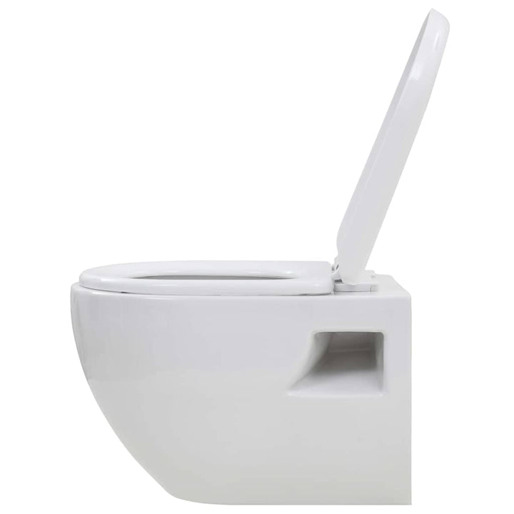 væghængt toilet med skjult cisterne keramik hvid