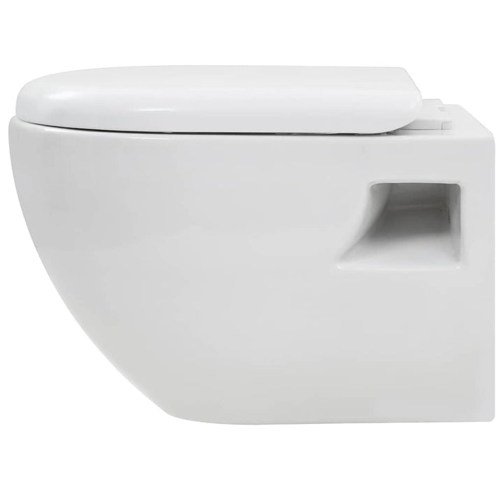 væghængt toilet med skjult cisterne keramik hvid