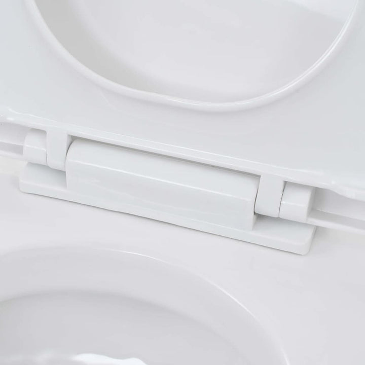 væghængt toilet med skjult cisterne keramik hvid