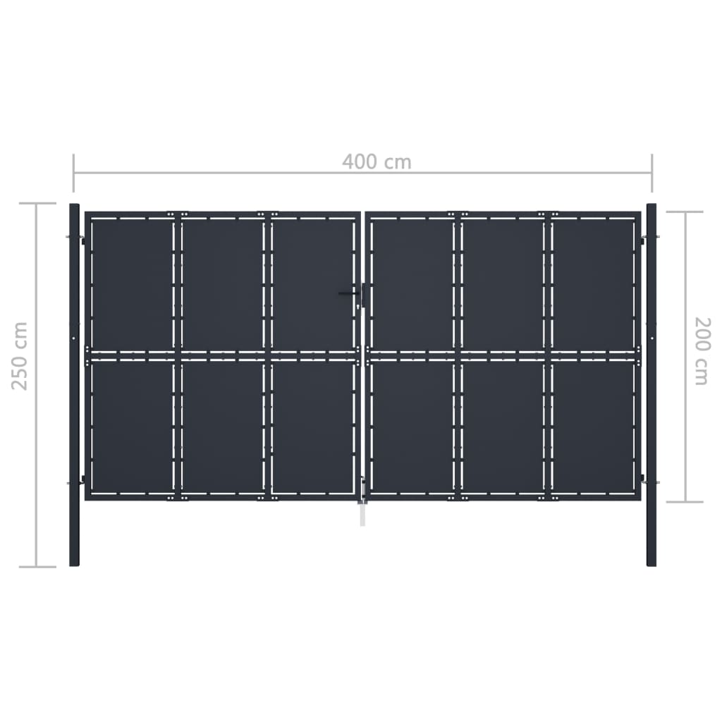 havelåge 400 x 200 cm stål antracitgrå