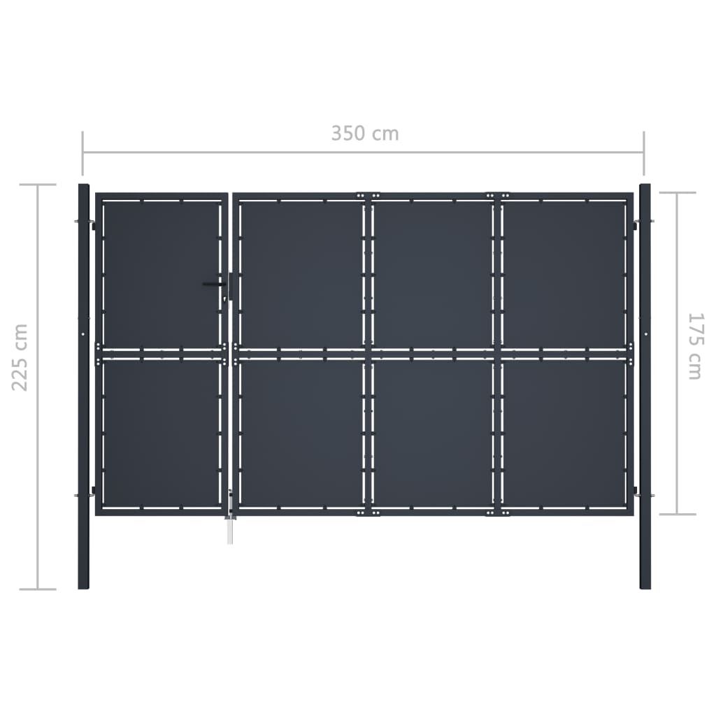 havelåge 350 x 175 cm stål antracitgrå