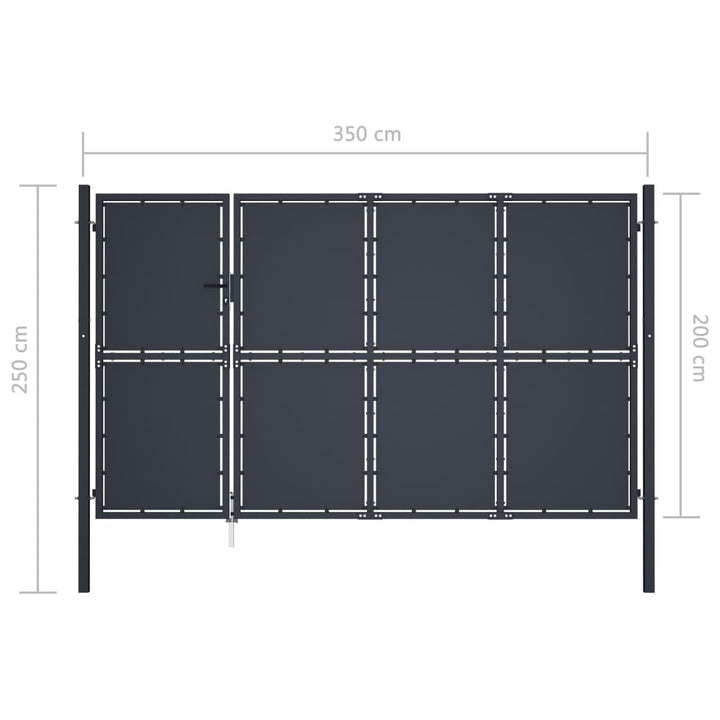 havelåge 350 x 200 cm stål antracitgrå