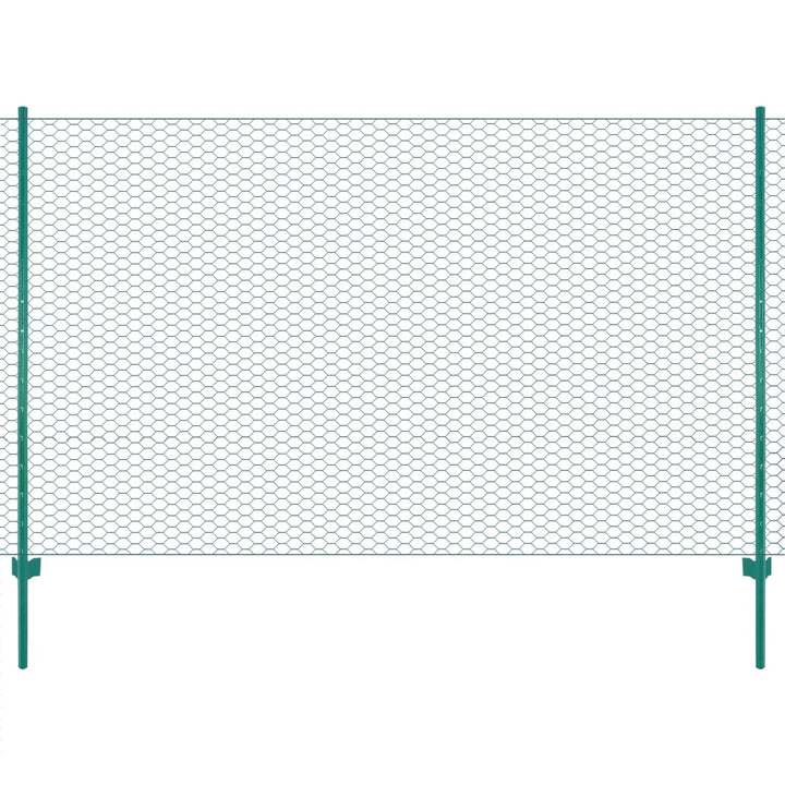 trådhegn med stolper 25 x 2 m stål grøn