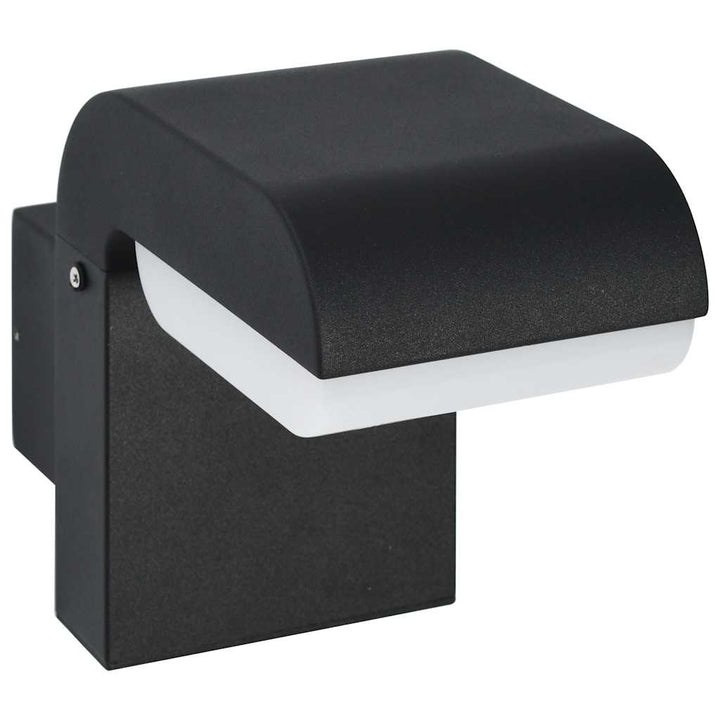 udendørs LED-væglampe 9 W oval sort