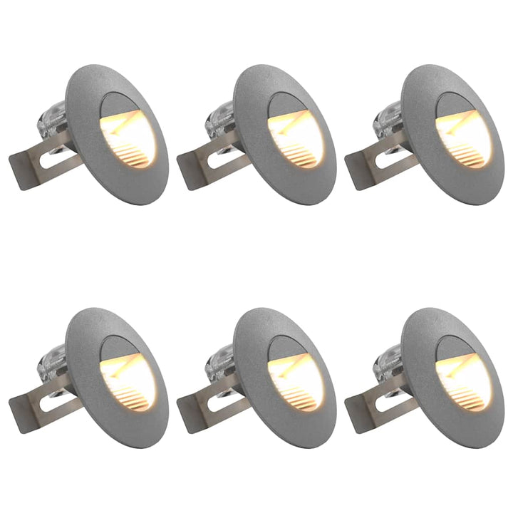 udendørs LED-væglamper 6 stk. 2 W rund sølvfarvet