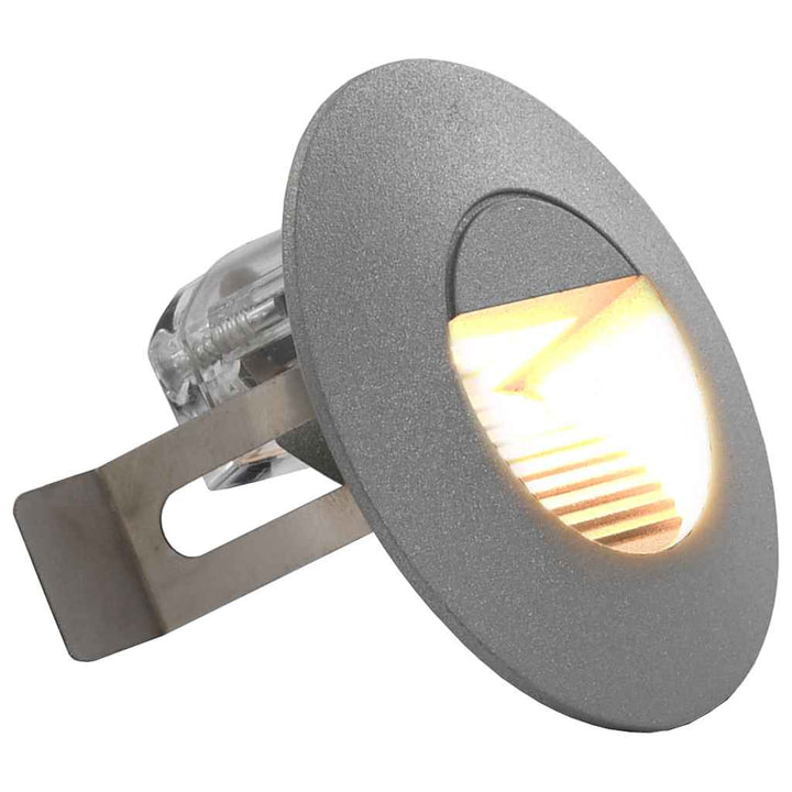 udendørs LED-væglamper 6 stk. 2 W rund sølvfarvet