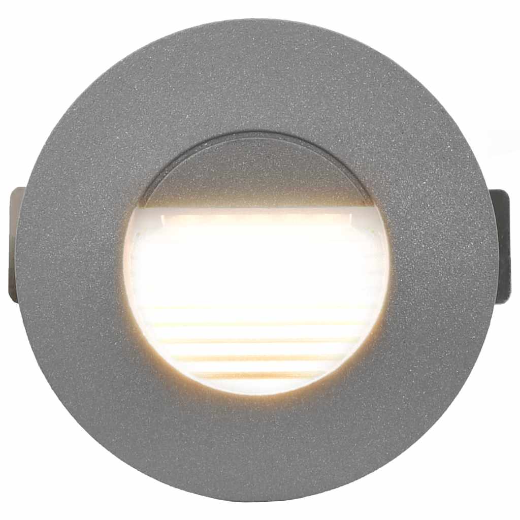 udendørs LED-væglamper 6 stk. 2 W rund sølvfarvet