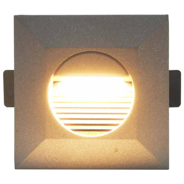 udendørs LED-væglamper 6 stk. 2 W kvadratisk sølvfarvet