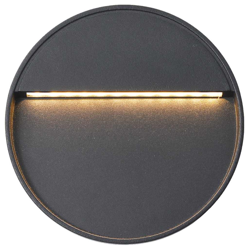 udendørs LED-væglamper 2 stk. 3 W rund sort