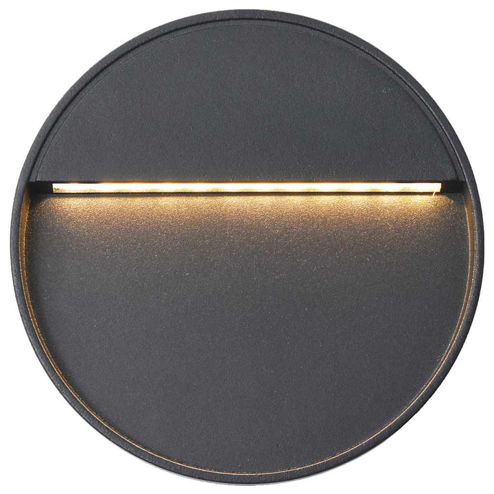 udendørs LED-væglamper 2 stk. 3 W rund sort