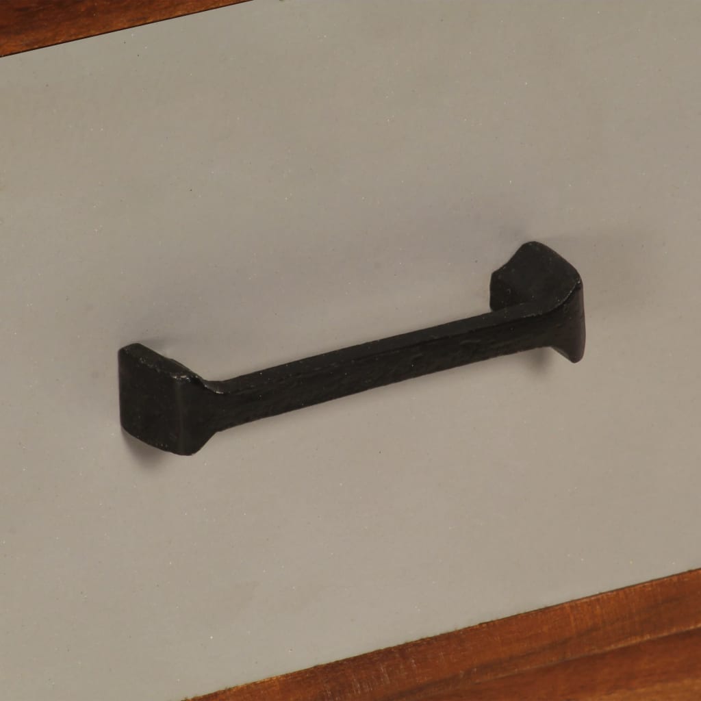 tv-skab med 3 skuffer massivt akacietræ 110 x 35 x 50 cm