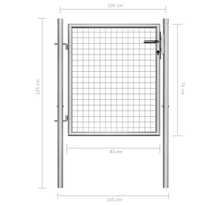 havelåge galvaniseret stål 105x125 cm sølvfarvet