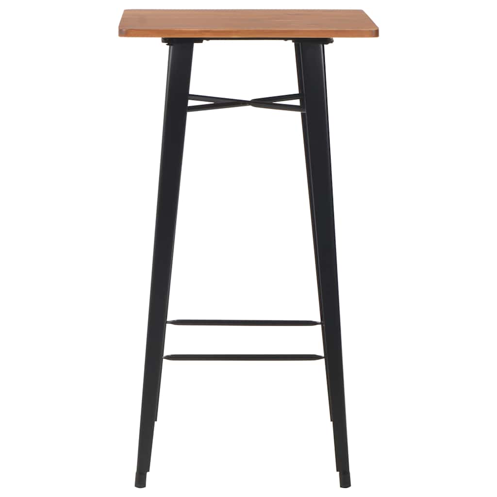 barbord 60x60x108 cm massivt fyrretræ og stål sort