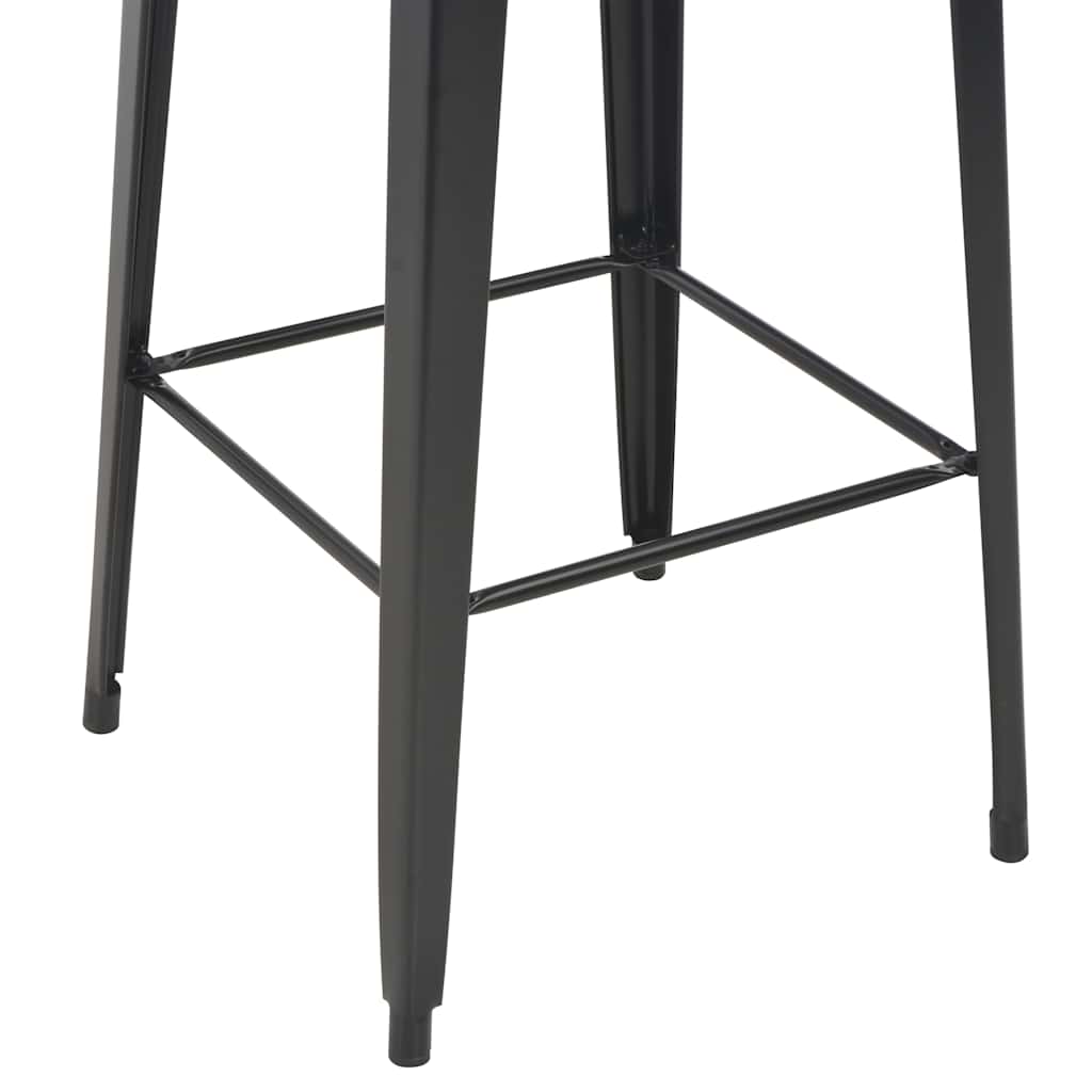 barbord 60x60x108 cm massivt fyrretræ og stål sort
