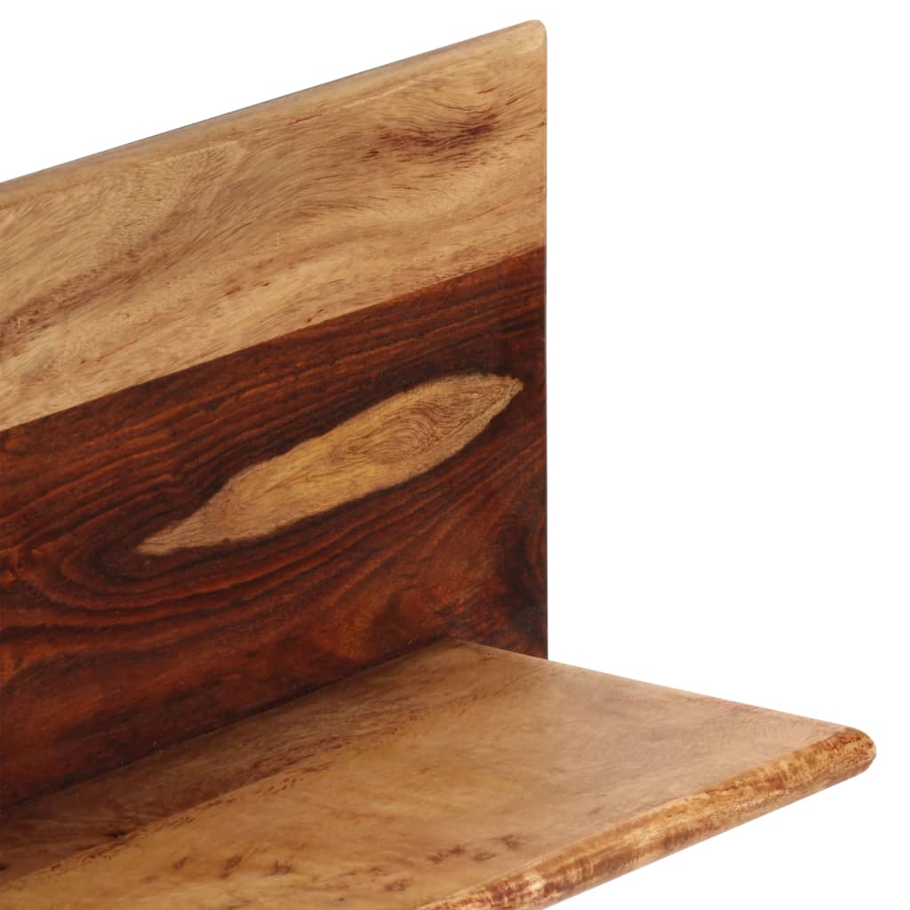 væghylder 2 stk. 118 x 26 x 20 cm massivt akacietræ