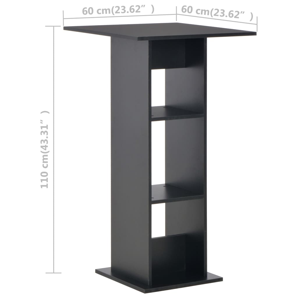 barbord 60x60x110 cm sort
