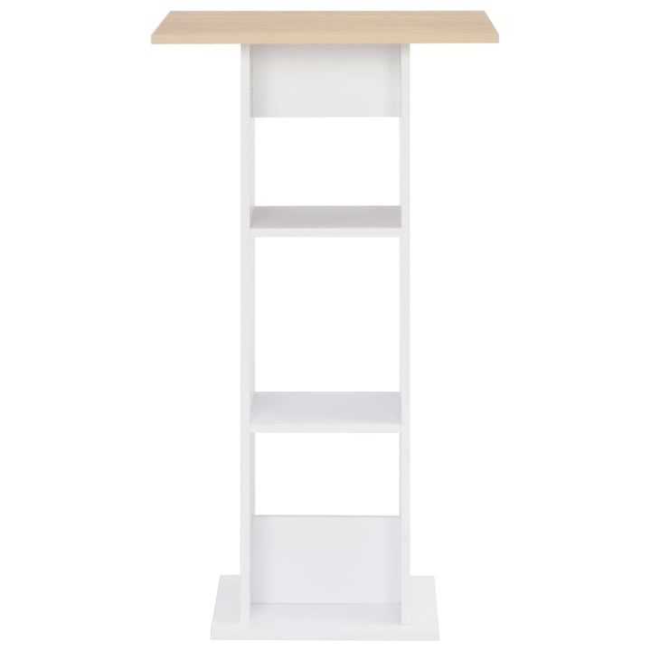 barbord 60x60x110 cm hvid og sonoma-eg