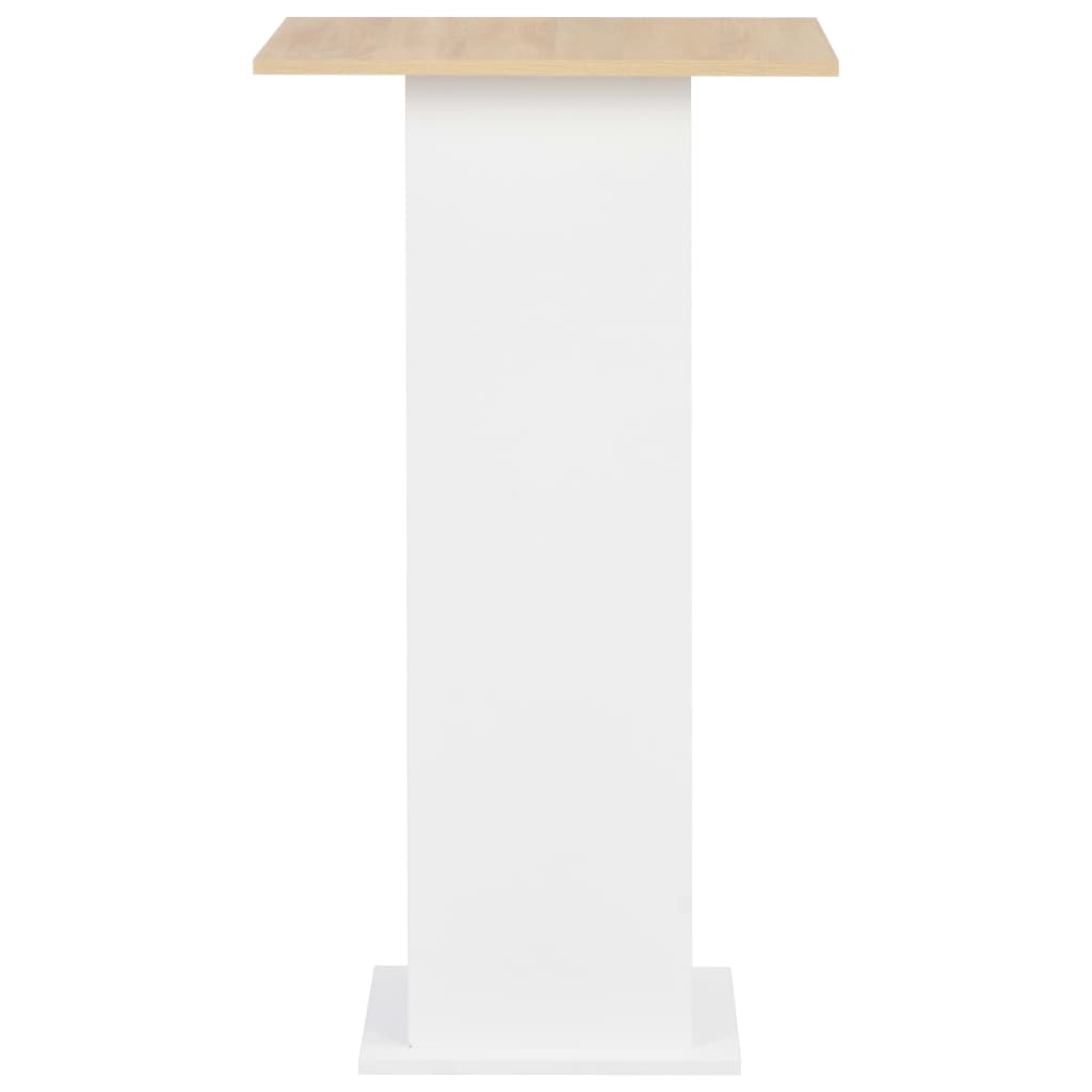 barbord 60x60x110 cm hvid og sonoma-eg