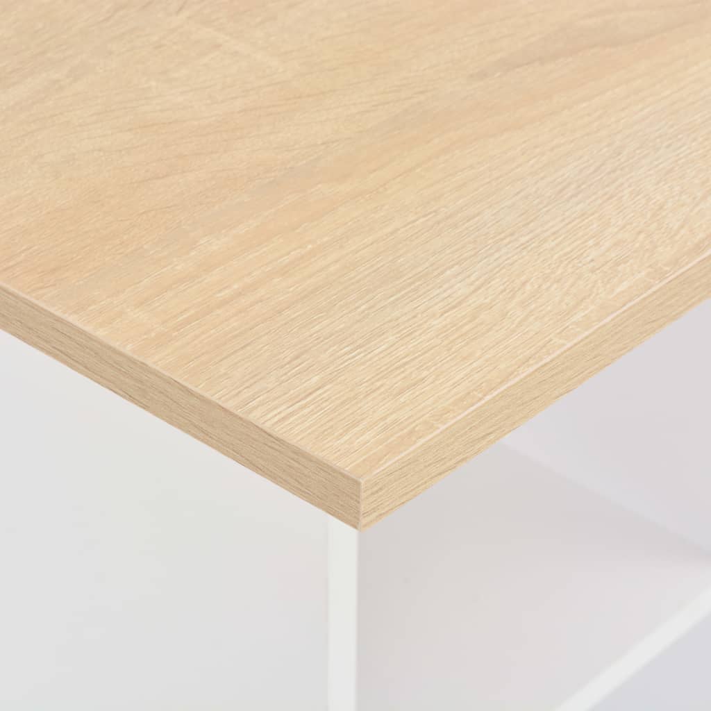 barbord 60x60x110 cm hvid og sonoma-eg