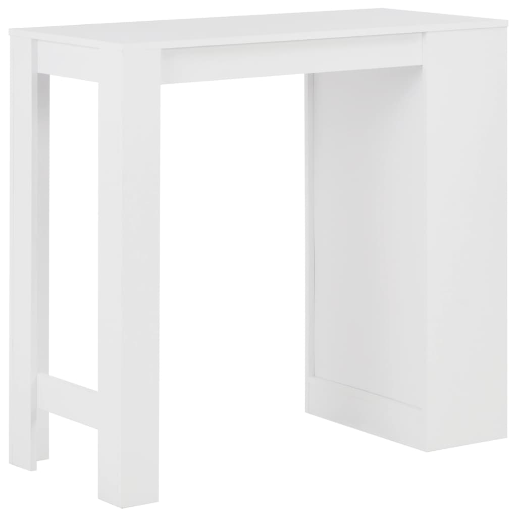 barbord med hylde 110x50x103 cm hvid