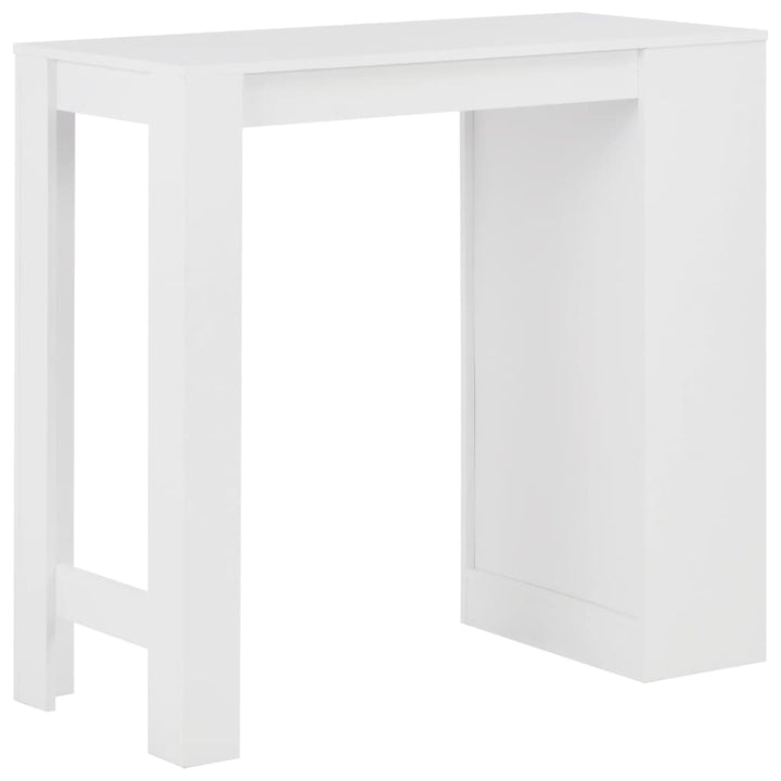 barbord med hylde 110x50x103 cm hvid