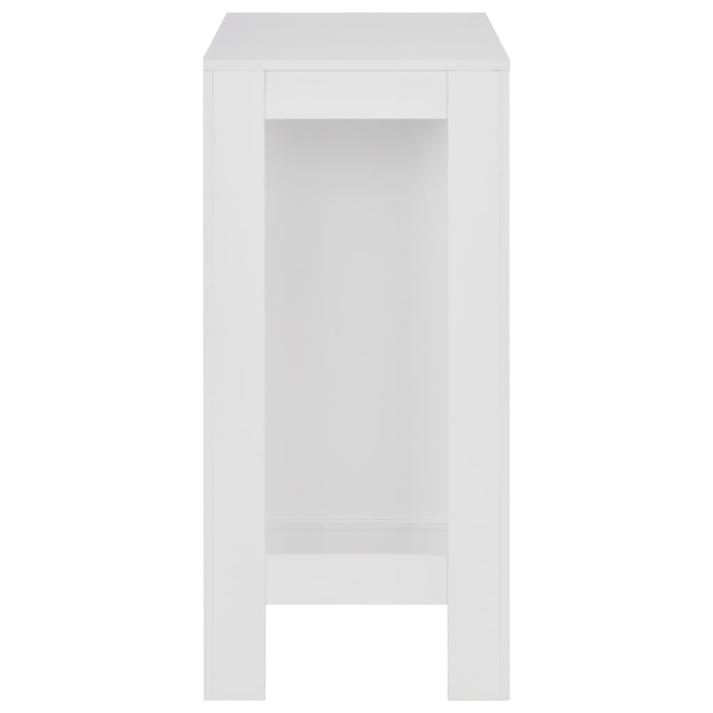 barbord med hylde 110x50x103 cm hvid