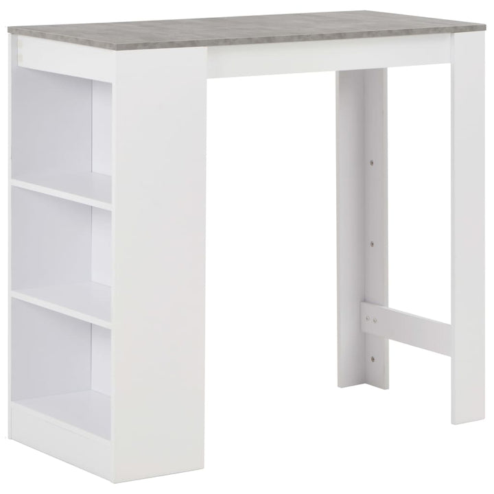 barbord med hylde 110x50x103 cm hvid