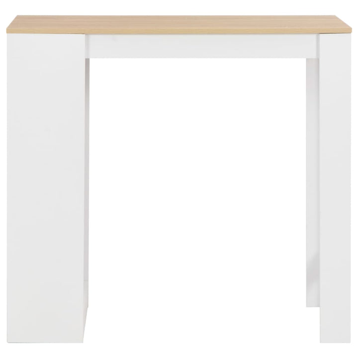 barbord med hylde 110x50x103 cm hvid