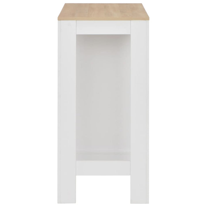 barbord med hylde 110x50x103 cm hvid