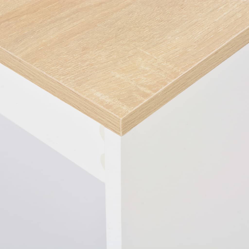 barbord med hylde 110x50x103 cm hvid