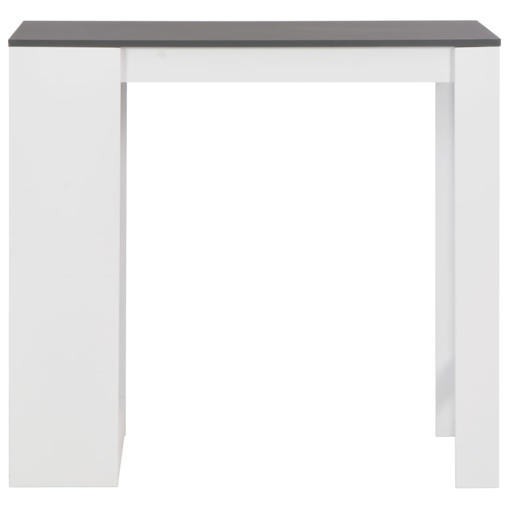 barbord med hylde 110x50x103 cm hvid