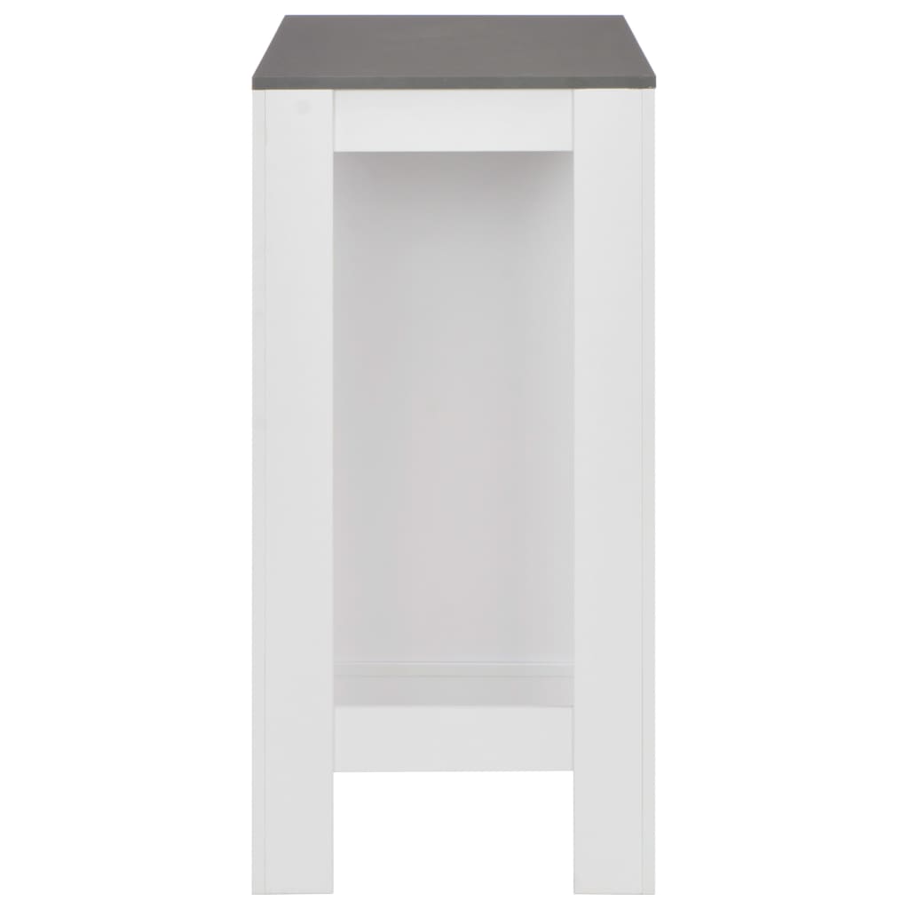 barbord med hylde 110x50x103 cm hvid