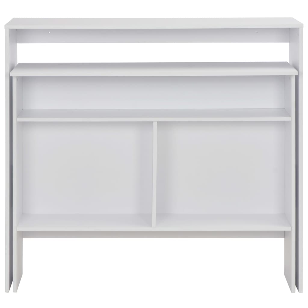 barbord med 2 bordplader 130x40x120 cm hvid