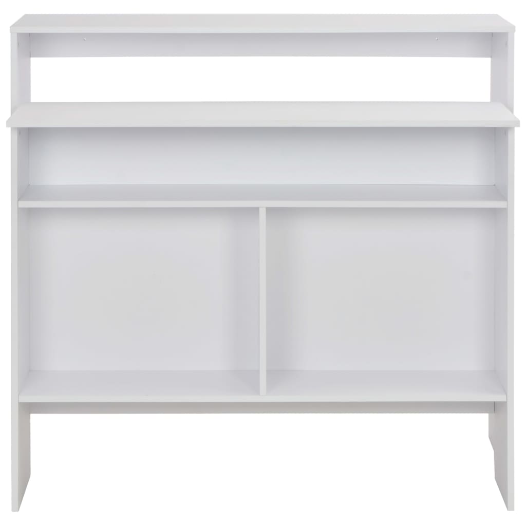 barbord med 2 bordplader 130x40x120 cm hvid