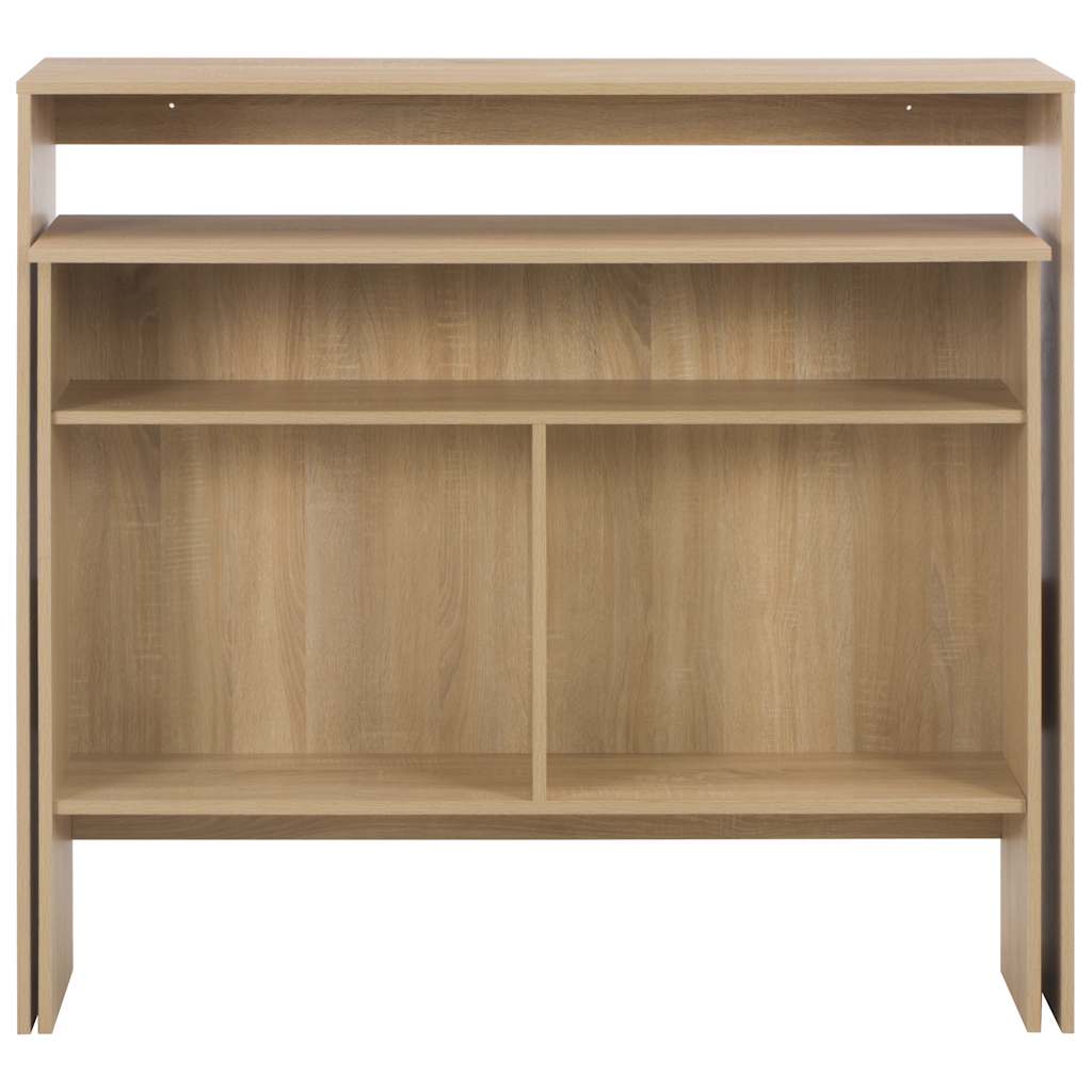 barbord med 2 bordplader 130x40x120 cm egetræsfarvet