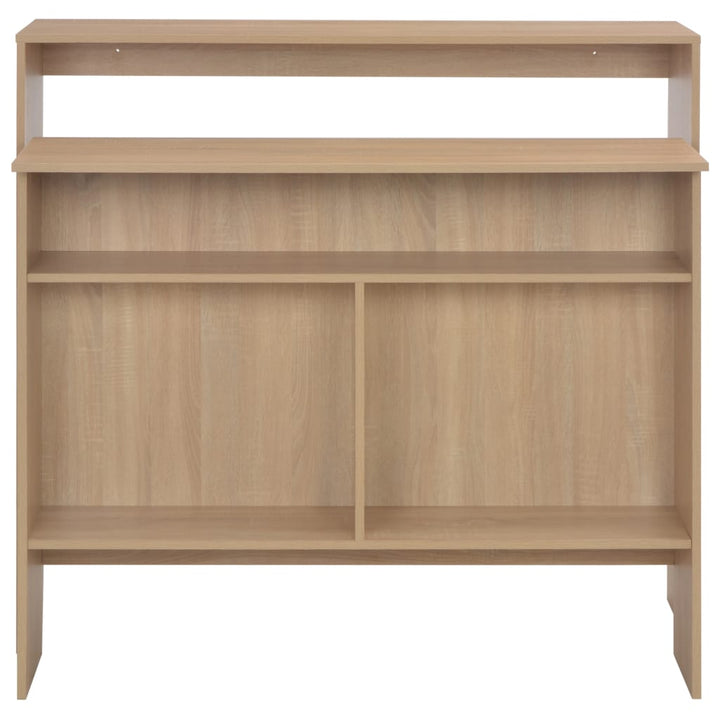barbord med 2 bordplader 130x40x120 cm egetræsfarvet