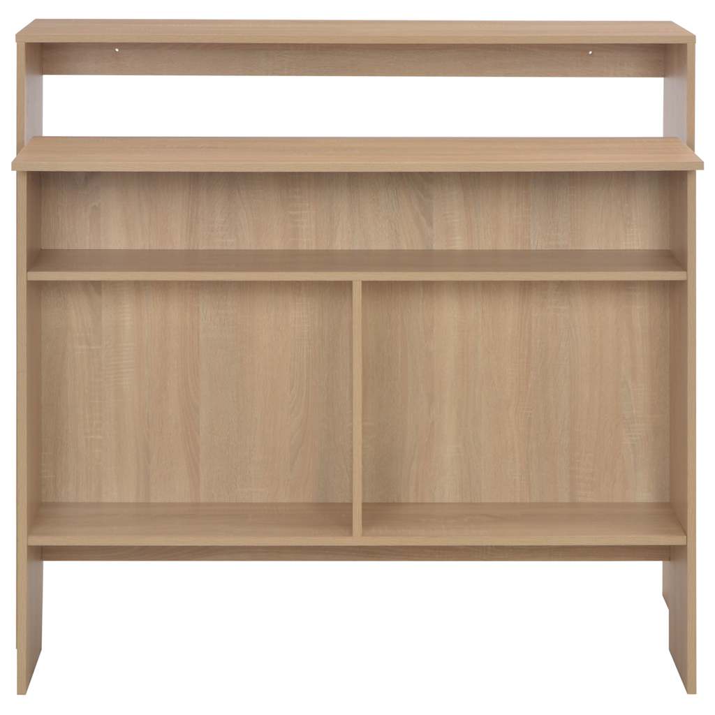 barbord med 2 bordplader 130x40x120 cm egetræsfarvet