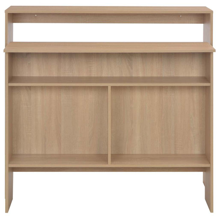barbord med 2 bordplader 130x40x120 cm egetræsfarvet