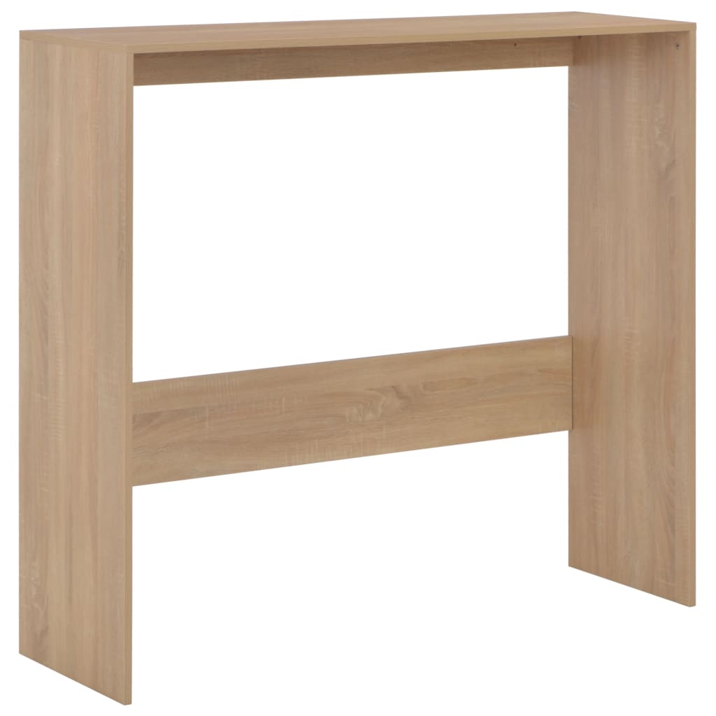barbord med 2 bordplader 130x40x120 cm egetræsfarvet