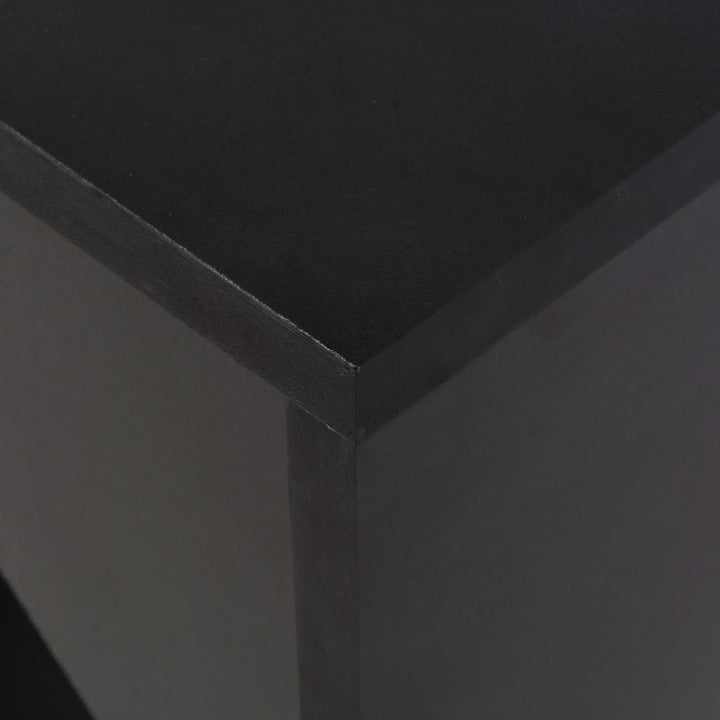 barbord med flytbar hylde 138x39x110 cm sort