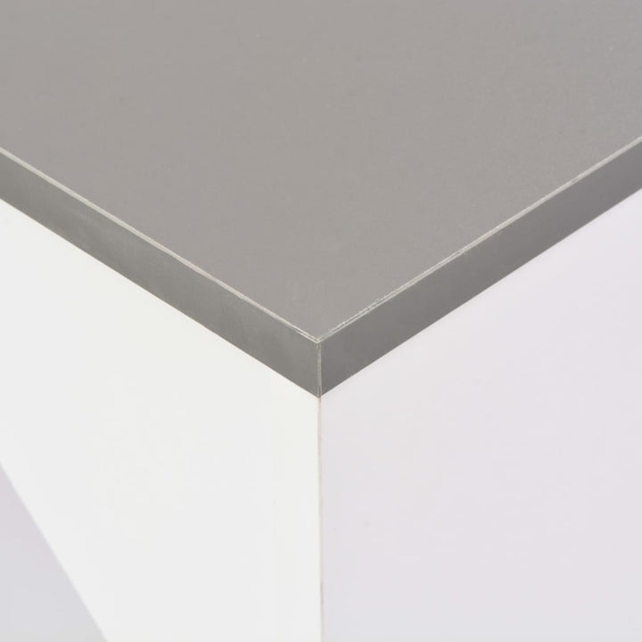 barbord med flytbar hylde 138x39x110 cm hvid