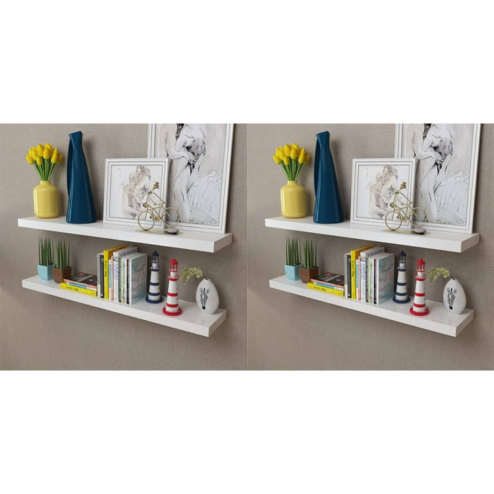 væghylder 4 stk. 100 cm hvid