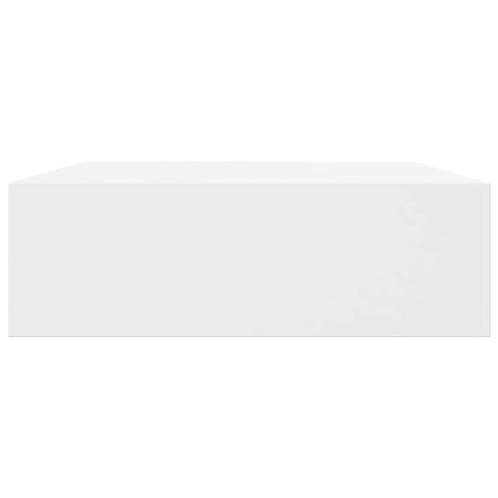 svævende væghylder med skuffer 2 stk. 48 cm hvid
