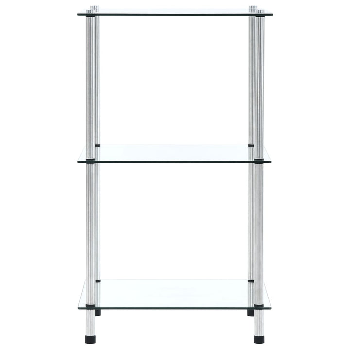 reol 3 hylder 40x40x67 cm hærdet glas transparent