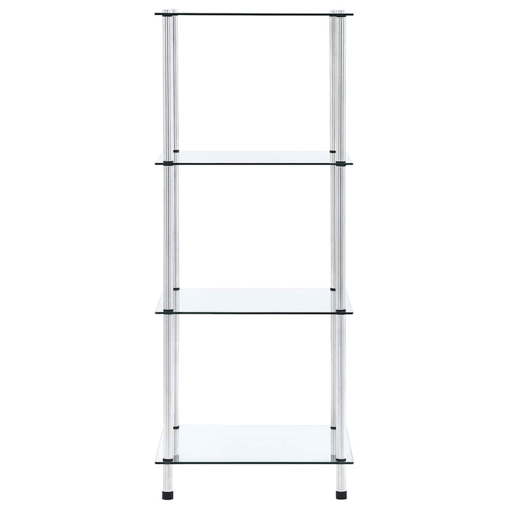 reol 4 hylder 40x40x100 cm hærdet glas transparent
