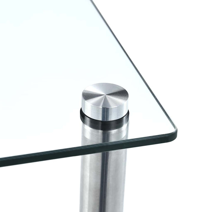 reol 4 hylder 40x40x100 cm hærdet glas transparent