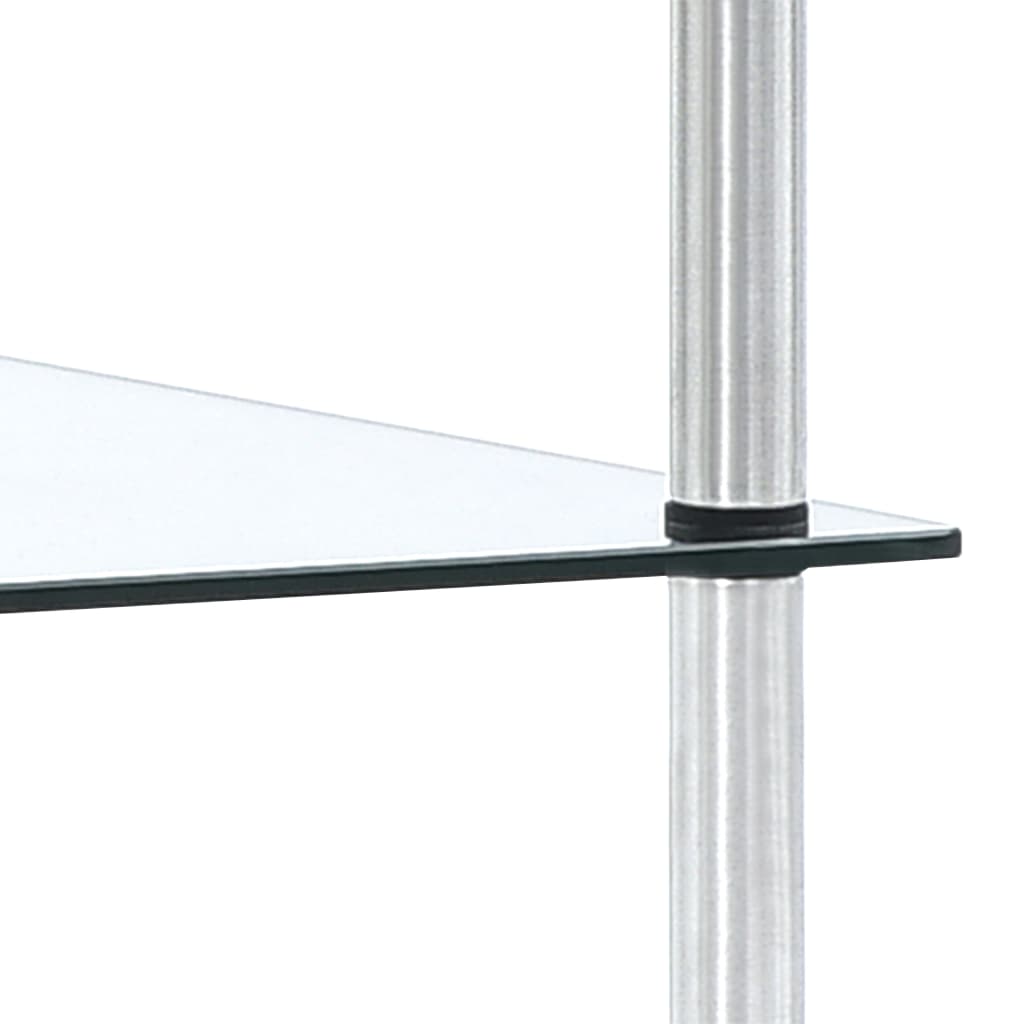 reol 5 hylder 40x40x130 cm hærdet glas transparent