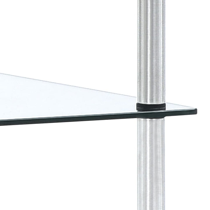 reol 5 hylder 40x40x130 cm hærdet glas transparent